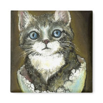 Baby Kitty in an egg shell magnets by tanyabond Baby Kitty in an egg shell magnets