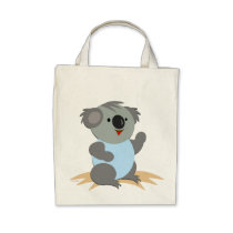Baby Koala Loves Life Tote Bags
