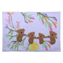 Baby Koalas Hanging Out Custom Placemats