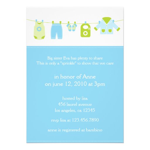 Baby Laundry 2nd Shower Invitation Card