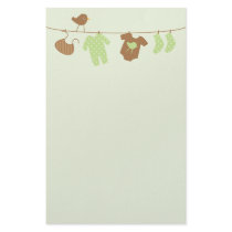 Baby Laundry (green) Stationery Paper
