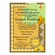 Baby Lion Jungle King Shower Zoo Safari Custom invitations