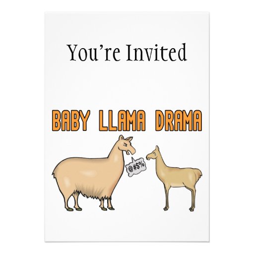 Baby Llama Drama Personalized Invites