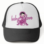 baby love babooshka doll in pink mesh hat