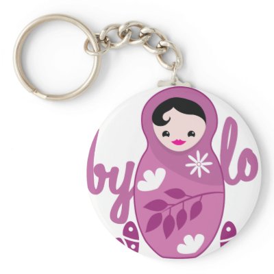 baby love babooshka doll in pink key chain by JazzyDesigner