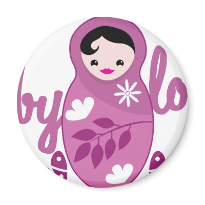 baby love babooshka doll in pink refrigerator magnets by JazzyDesigner