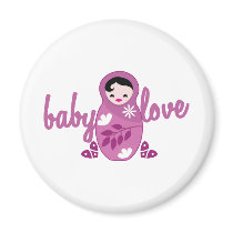 baby love babooshka doll in pink refrigerator magnet
