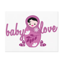baby love babooshka doll in pink postcard