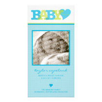 Baby Love (Blue) Birth Announcement Photo Card