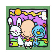 Baby love bunny puppy. Custom colors.Canvas art wrappedcanvas