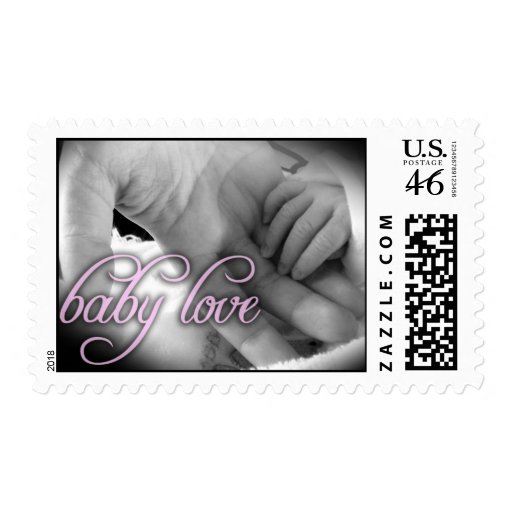 "Baby Love" (pink) postage stamp