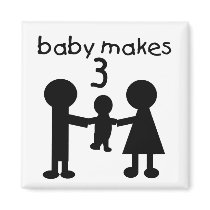 Baby Makes 3 magnets by maternity Baby Makes 3 magnets