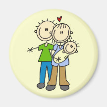 Baby Makes Three T-shirts and Gifts Fridge Magnets