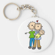 Baby Makes Three T-shirts and Gifts Key Chain