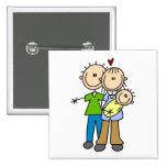 Baby Makes Three T-shirts and Gifts Pinback Button