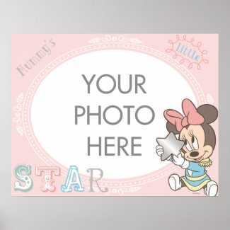 Cute Baby Minnie Mouse Customizable photo frame Poster