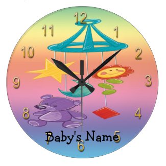 Baby Mobile Round Wall Clock