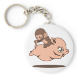 Baby Monkey (Going Backwards on a Pig) keychains