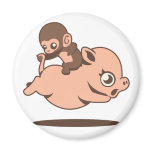 Baby Monkey (Going Backwards on a Pig) magnets