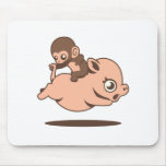 Baby Monkey (Going Backwards on a Pig) mousepads