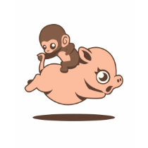 Baby Monkey (Going Backwards on a Pig) T-shirts