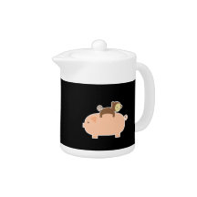 Baby Monkey Riding Backwards on a Pig