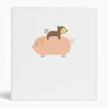 Baby Monkey Riding Backwards on a Pig Binders