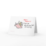 Baby Monkey (riding backwards on a pig) Greeting Card