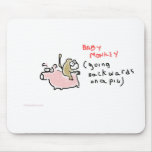 Baby Monkey (riding backwards on a pig) Mouse Pad