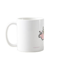 Baby Monkey riding backwards on a pig Mugs