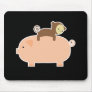 Baby Monkey Riding on a Pig Mousepads