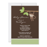 Baby Monkey Safari Baby Shower Invitation invitation