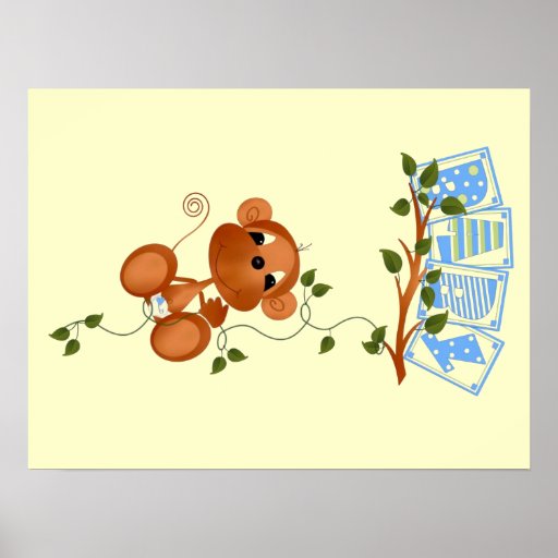 Baby Monkey Wall Decor Posters