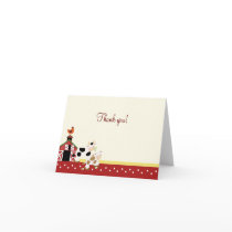 Baby Moo Cow Red Folded Thank you notes Greeting Cards