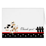 Baby Moo Moo Red/Black Folded Thank you note Cards