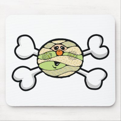 baby mummy Skull and Crossbones Mouse Pad by doonidesigns