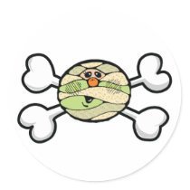 baby mummy Skull and Crossbones Round Sticker