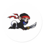 Baby Ninja Infant Ninjutsu Round Stickers