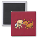 Baby Nose Kisses from the Dog 2 Inch Square Magnet