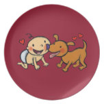 Baby Nose Kisses from the Dog Plate