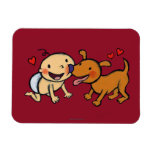 Baby Nose Kisses from the Dog Rectangular Photo Magnet
