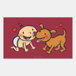 Baby Nose Kisses from the Dog Rectangular Sticker