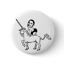 Baby Obama on unicorn button