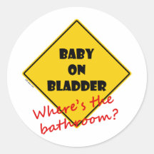 Baby on Bladder Round Stickers