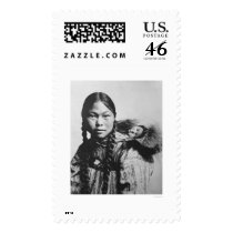 Baby On Eskimo Mom's Back 1906 Postage Stamp