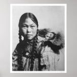 Baby On Eskimo Mom's Back 1906 Posters