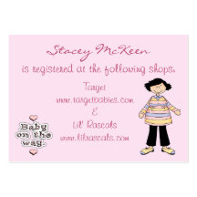 Baby On The Way Gift Registry Card Business Card Template