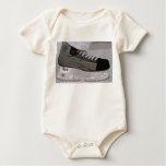 Baby onesie with hockey skate tee shirt