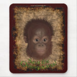Baby Orangutan Face Wildlife-support Mousepad