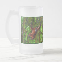 Baby Orangutan & Rainforest Primate Art Stein Mug